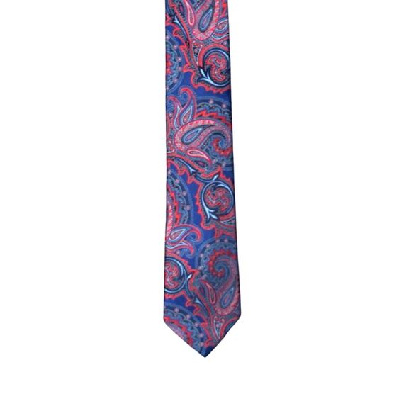 Ted Baker Other - Ted Baker Tie Men's Red/Blue Paisley 100% Silk 60" Classic Wedding Workwear